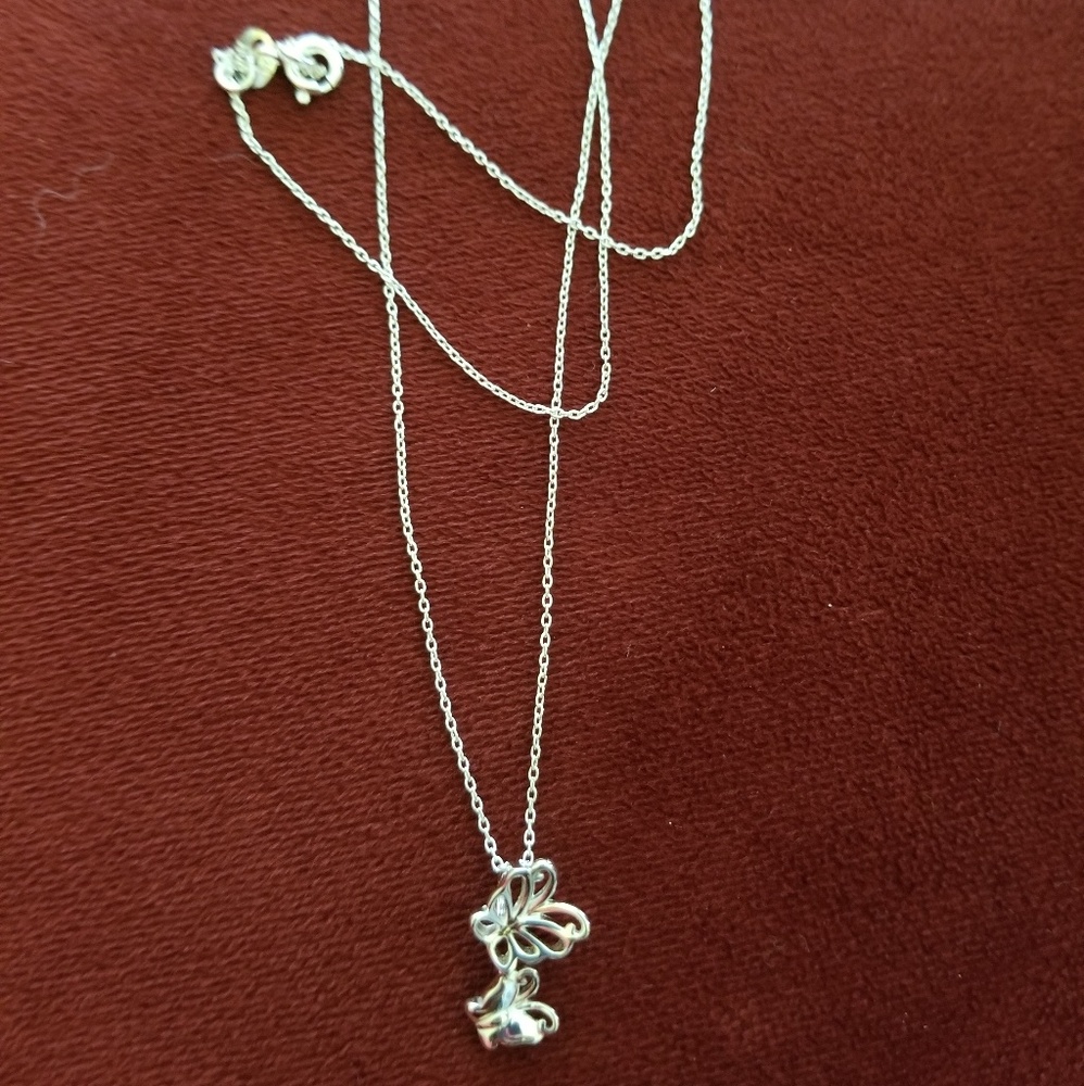 Sterling Silver Fluttering Butterfly Necklace